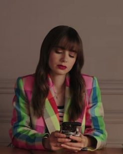 Emily-Cooper-TV-Series-Emily-in-Paris-S03-Lily-Collins-Multi-Color-Blazer