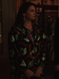 Emily-In-Paris-S03-Laurence-Gormezano-Geometric-Jacquard-Coat