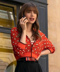 Emily In Paris SO3 Lily Collins Red Cropped Jacket