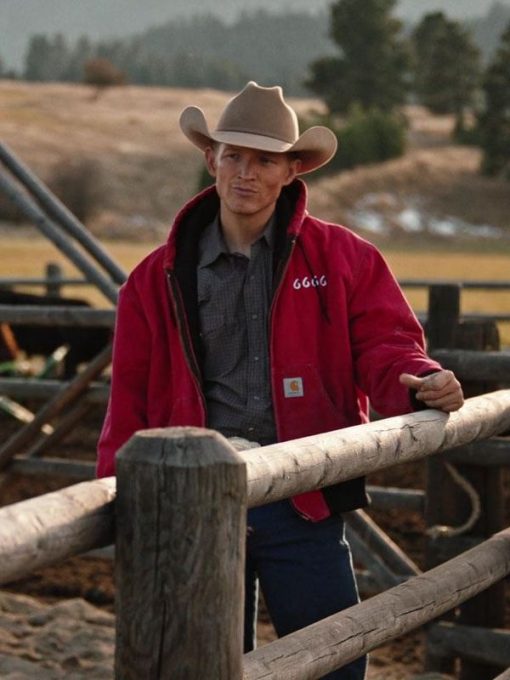 Jimmy Hurdstrom Yellowstone S04 Jefferson White Red Hooded Jacket
