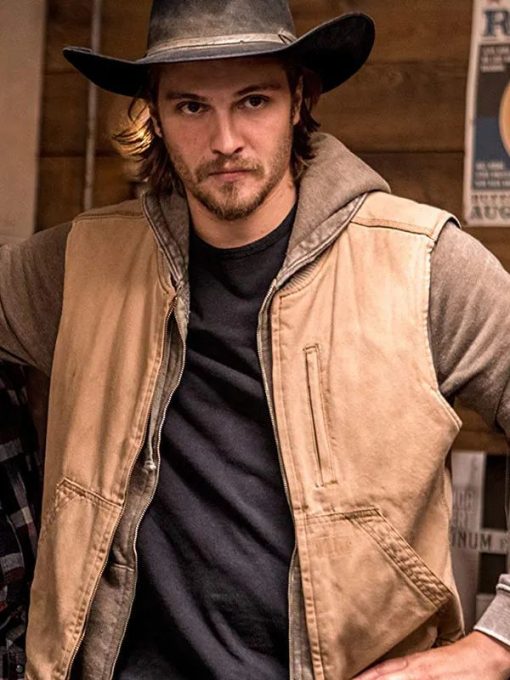 Kayce Dutton TV Series Yellowstone Luke Grimes Brown Cotton Vest