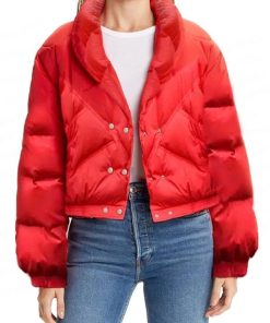 Princess Diana The Crown Red Puffer Jacket For Sale