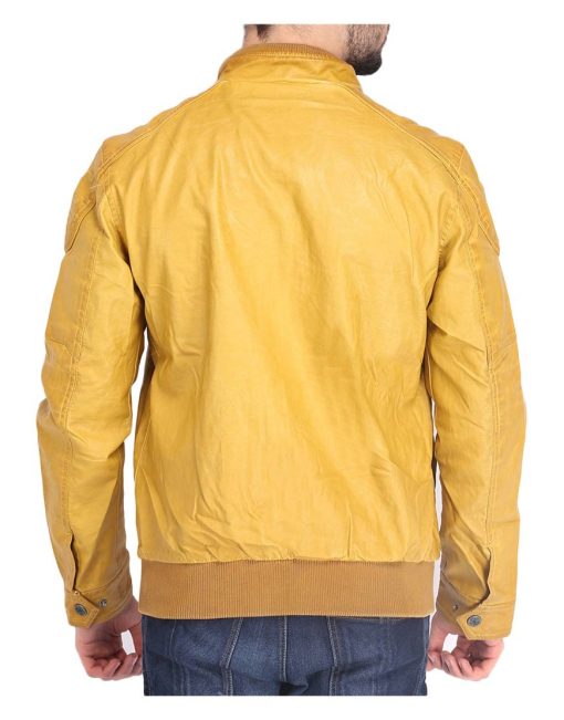 Mens Quilted Shoulder Yellow Jacket