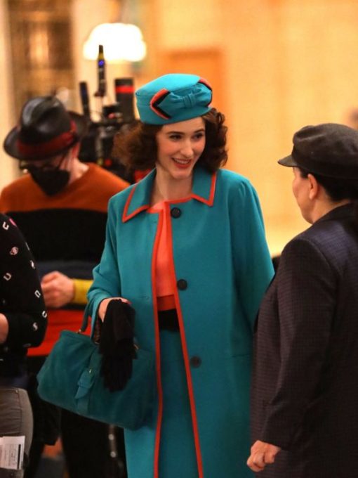 Rachel Brosnahan The Marvelous Mrs. Maisel Season 5 Blue Trench Coat