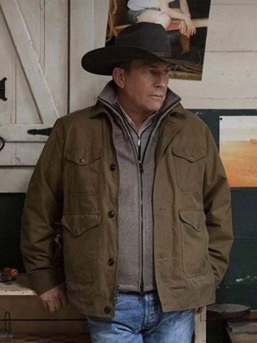 TV Series Yellowstone Season 02 Kevin Costner Brown Cotton Jacket