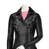 Women’s Stylish Black Slim Fit Leather Motorcycle Jacket