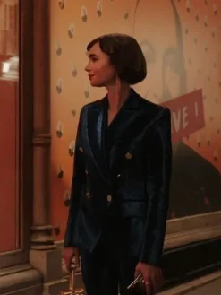 Emily-Cooper-Emily-in-Paris-S03-Lily-Collins-Double-Breasted-Blue-Coat