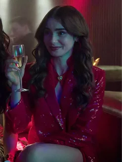 Lily-Collins-Emily-in-Paris-Emily-Cooper-Red-Sequin-Blazer