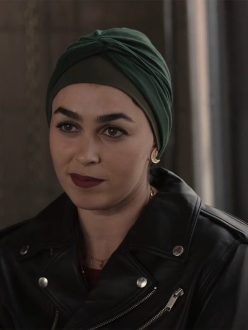 Marjan Marwani TV Series 911 Lone Star Season 04 Natacha Karam Black Leather Jacket