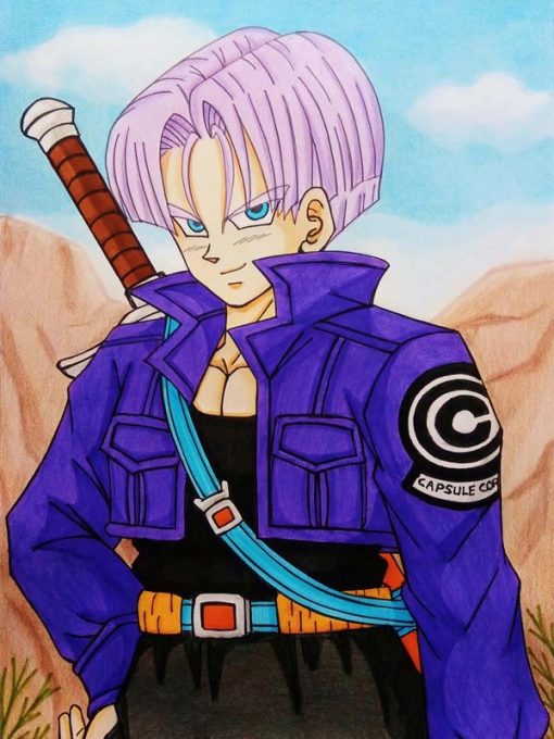 Dragon Ball Z Mens Future Trunks Purple Leather Jacket