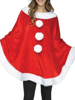 Women Christmas Santa Red Cape Poncho Coat For Sale