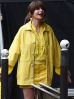 Emily Cooper TV Series Emily In Paris S04 Lily Collins Yellow Oversized Jacket