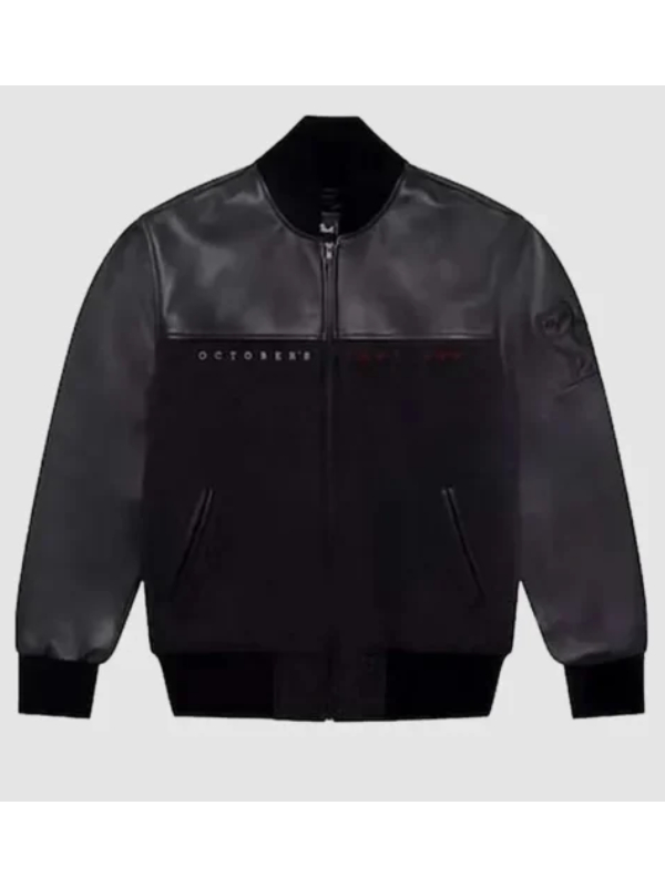 OVO x The Simpsons Varsity Jacket In Charcoal Grey