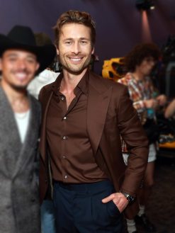 2024 Movie Twisters Glen Powell Brown Blazer