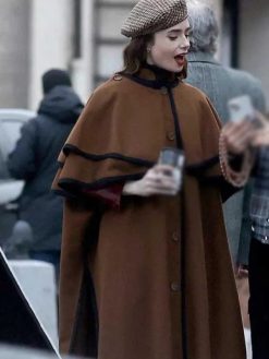 Lily Collins Emily In Paris S4 Cape Coat