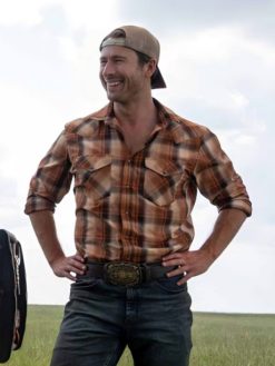 Glen Powell Movie Twisters 2024 Tyler Owens Plaid Shirt