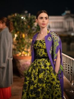 Emily In Paris S4 Lily Collins Purple Cape Coat