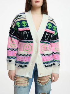 Emily In Paris S4 Samuel Arnold Intarsia Cardigan