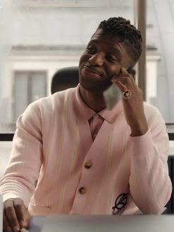 Emily In Paris S4 Samuel Arnold Pink Cardigan On Sale
