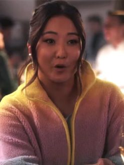Mindy Chen Emily In Paris S04 Ashley Park Yellow Teddy Jacket
