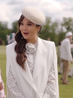 Emily In Paris S4 Mindy Chen White Cape Coat