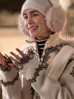 Emily in Paris S4 Lily Collins Floral Coat