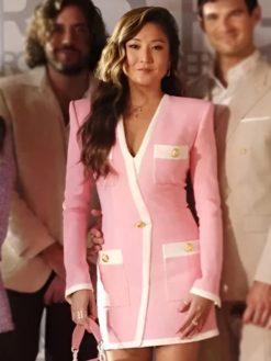 Mindy Chen Emily in Paris S03 Ashley Park Pink Dress Coat