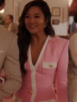 Shop Mindy Chen Emily in Paris S03 Ashley Park Pink Dress Coat