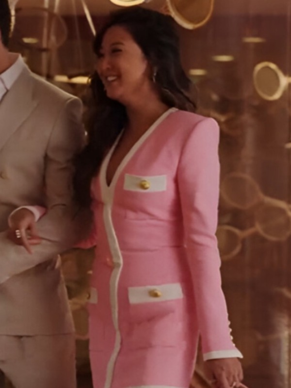 Shop Mindy Chen Emily in Paris S03 Ashley Park Pink Dress Coat Shop Emily in Paris S4 Ashley Park Pink Dress Coat