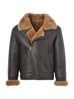 Men B3 Shearling Bomber Leather Jacket