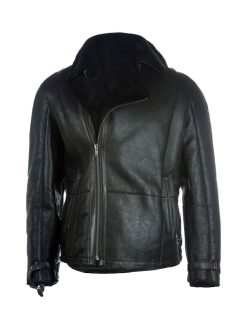 Men Black B3 Shearling Bomber Leather Jacket