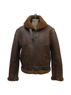 Mens B3 Aviator RAF Shearling Flight Bomber Jacket