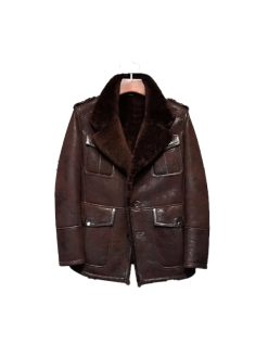 Mens Pilots Leather Aviator B3 Sheepskin Flying Bomber Jacket