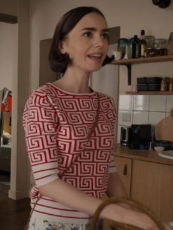 Emily in Paris S05 Emily Geometric Print Top