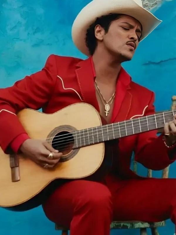 Bruno Mars Risk It All Red Western Suit New