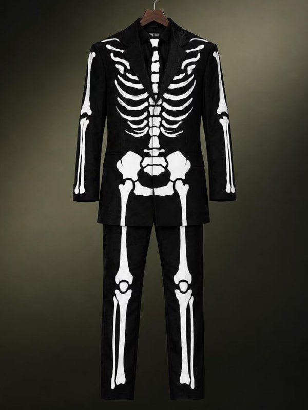 Day of the Dead Skeleton Black Suit-Halloween Costume Day of the Dead Skeleton Black Suit