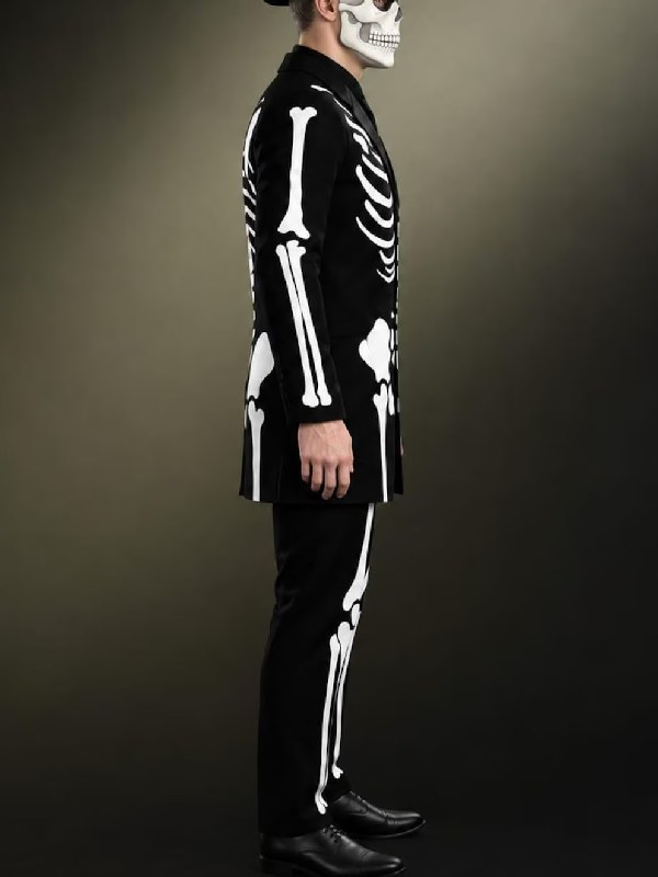 Day of the Dead Skeleton Suit Day of the Dead Skeleton Black Suit-Halloween Costume