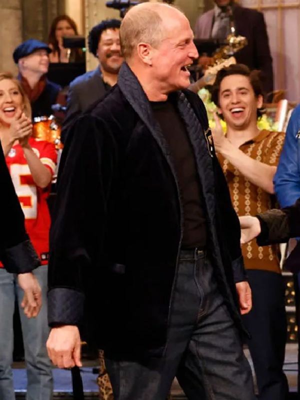 SNL 5 Timer Club Woody Harrelson Black Velvet Jacket SNL 5 Timers Club Jacket-Shop Now