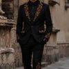Song Day of The Dead Floral and Sugar Skull Motif Gothic Halloween Tuxedo Suit Costume